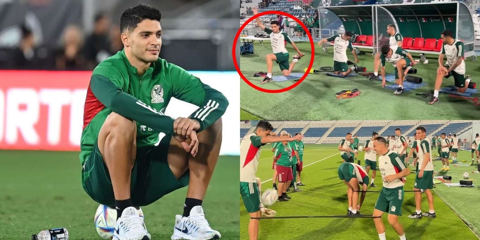 Filtran imágenes de Raúl Jiménez en su primer entrenamiento con el Tri en Qatar.