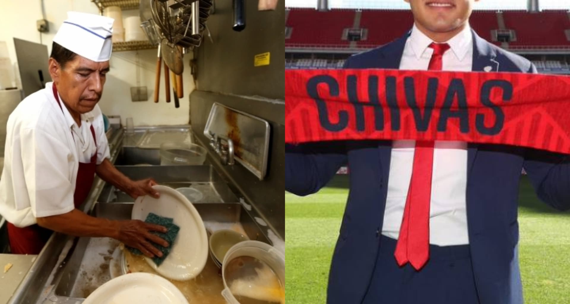 Firmó por Chivas como refuerzo, pero no pudo dar el salto de calidad y le fue mal en el chiverío. Ahora la vida le cambia a Lupillo Castañeda, quien se dedica a lavar platos en un mercado.