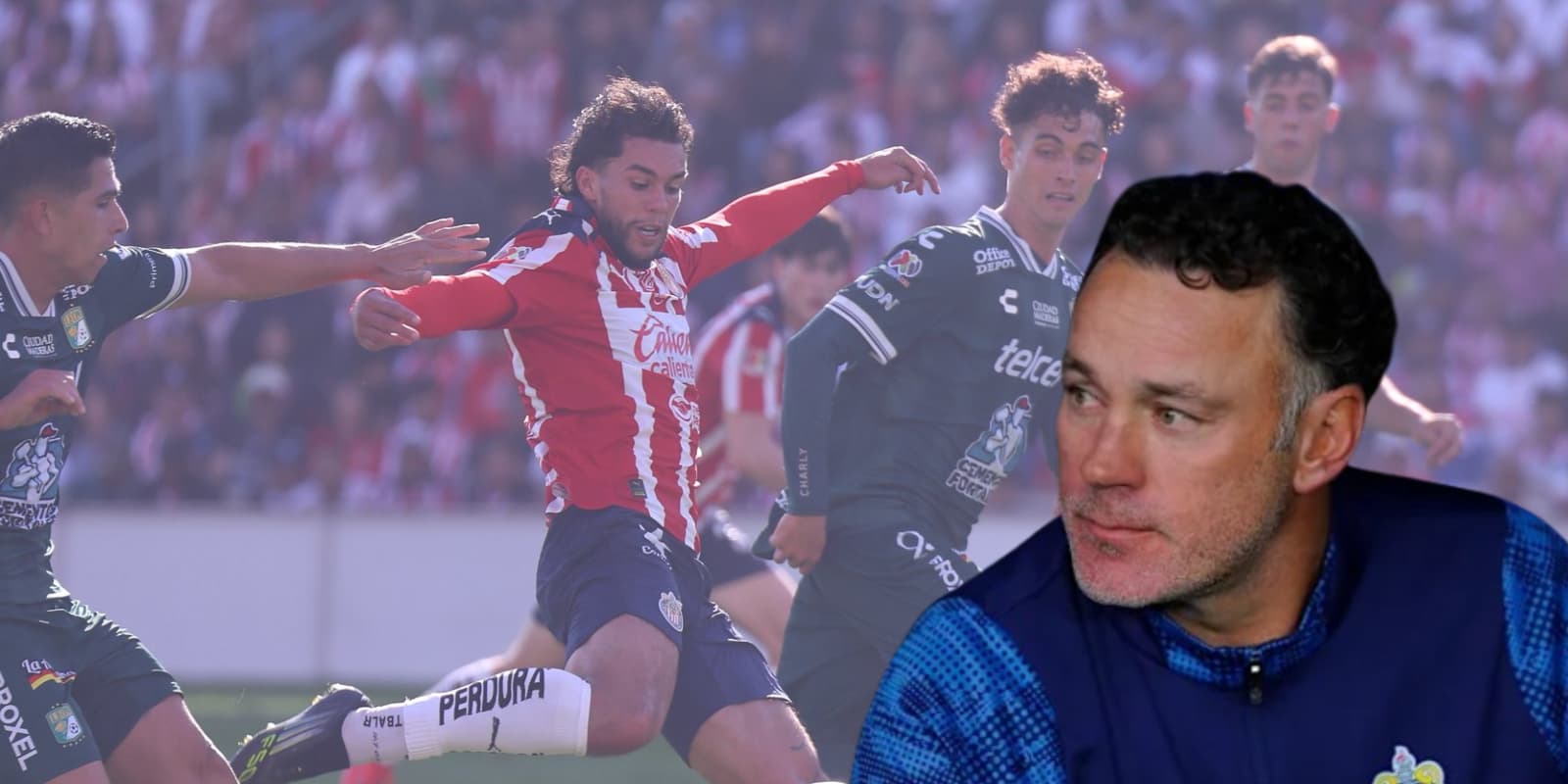 Gabriel Milito en el Chivas vs León / FOTO X
