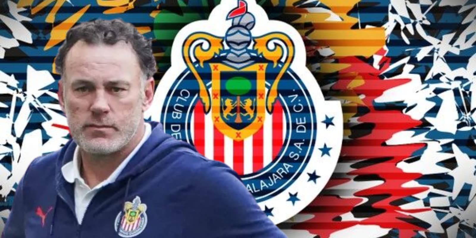 Gabriel Milito junto al escudo de Chivas / FOTO BOLAVIP