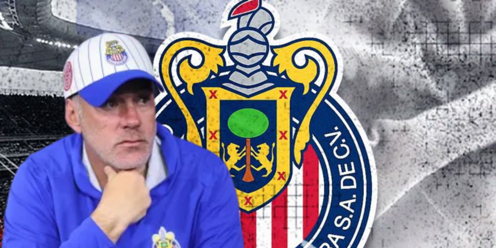 Gabriel Milito junto al escudo de Chivas / FOTO BOLAVIP