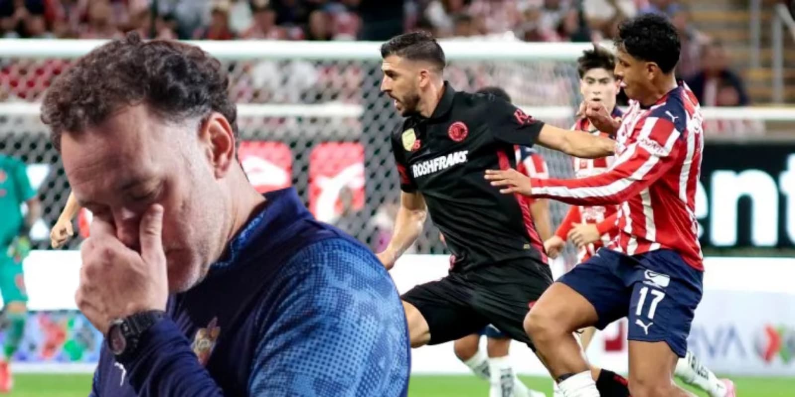 Gabriel Milito reaccionando al Chivas vs Toluca / FOTO BOLAVIP