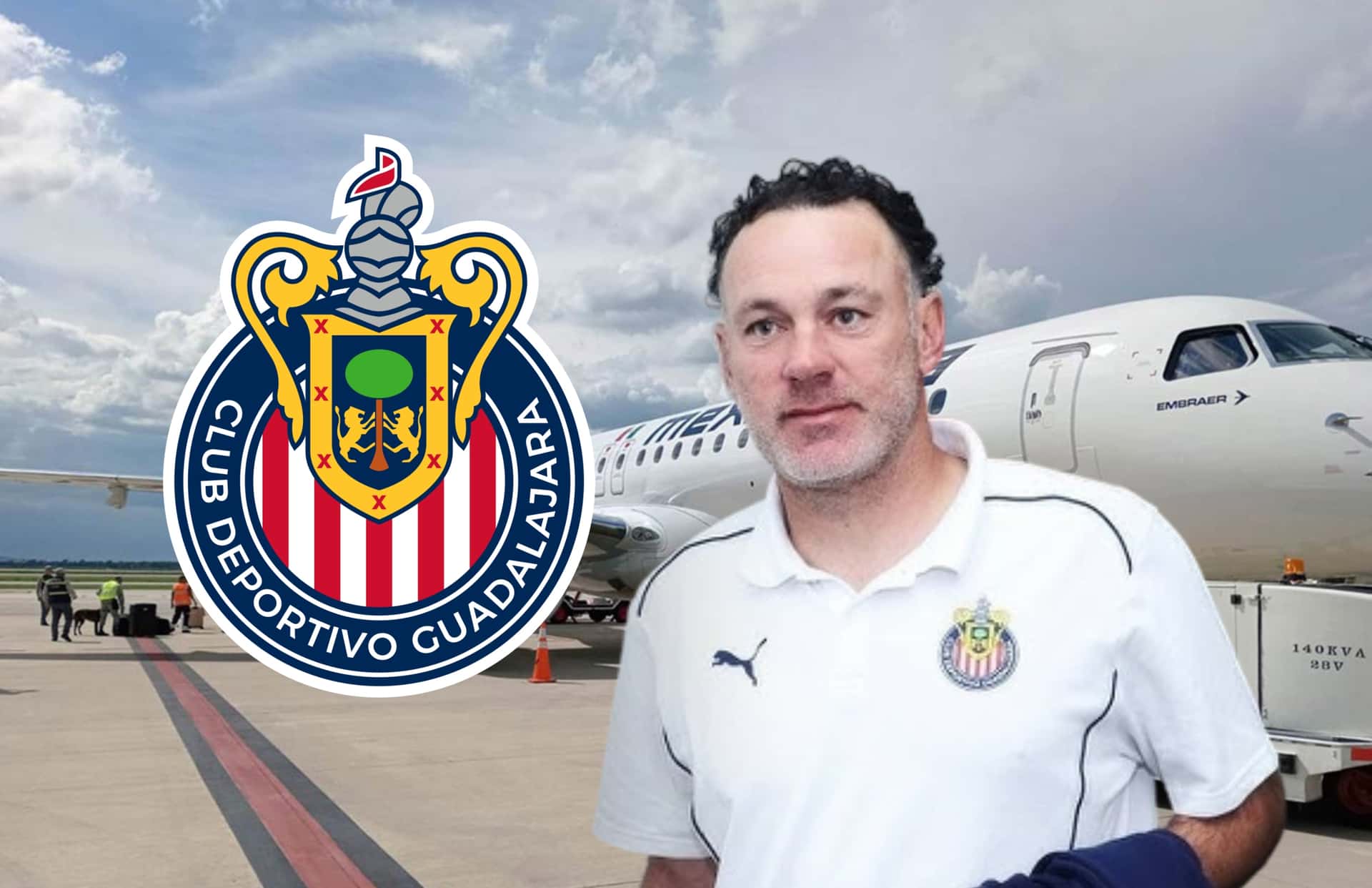 Gabriel Milito y escudo de Chivas/ Foto MSN.