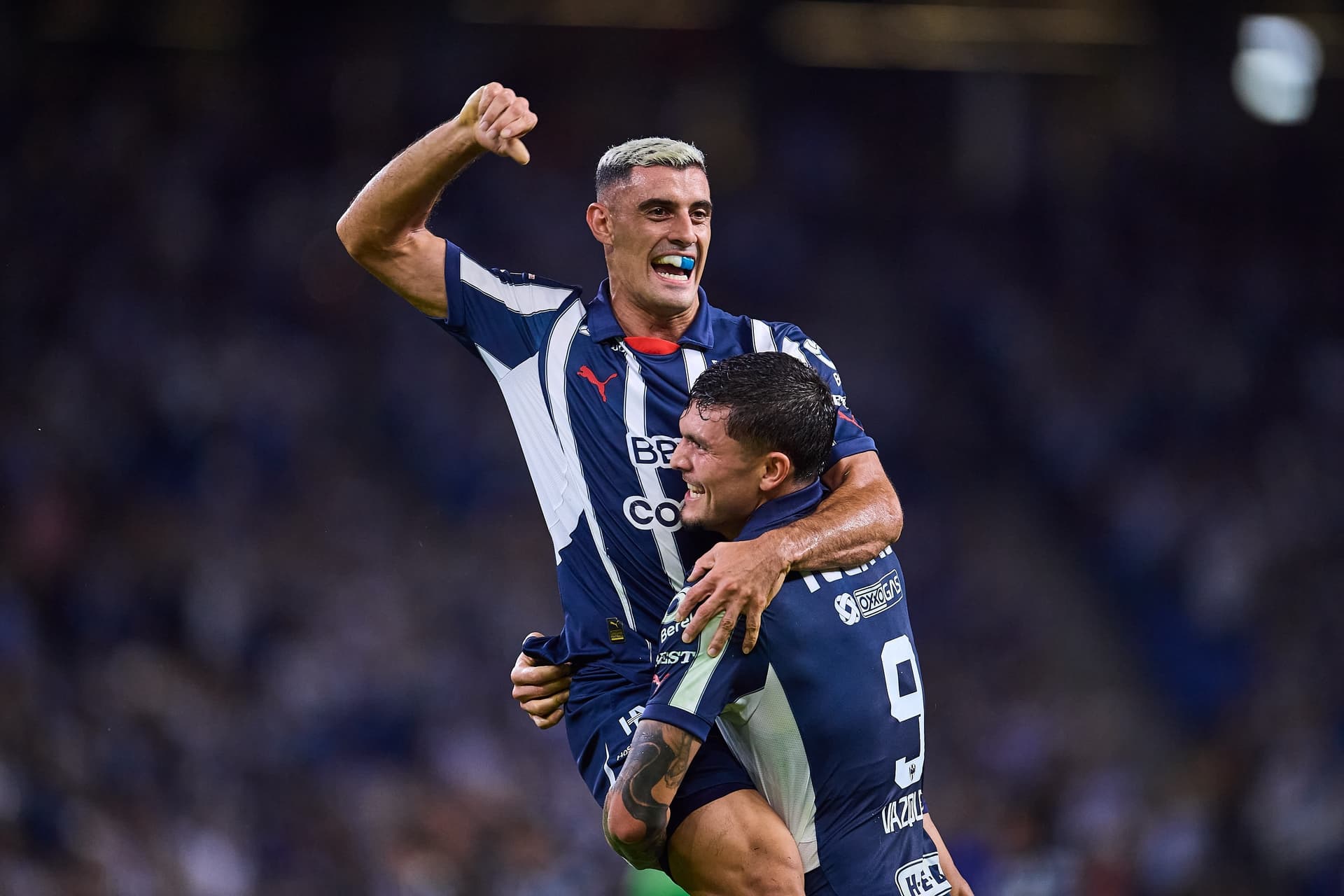 Germán Berterame en un partido de Rayados de Monterrey (Foto: Mexsport)