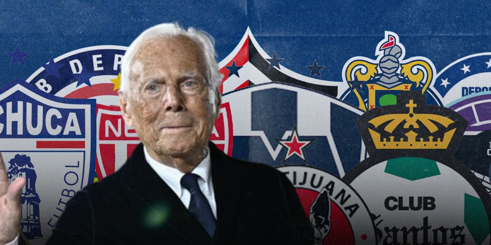 Giorgio Armani junto a equipos de la Liga MX / FOTO PÁGINA 12