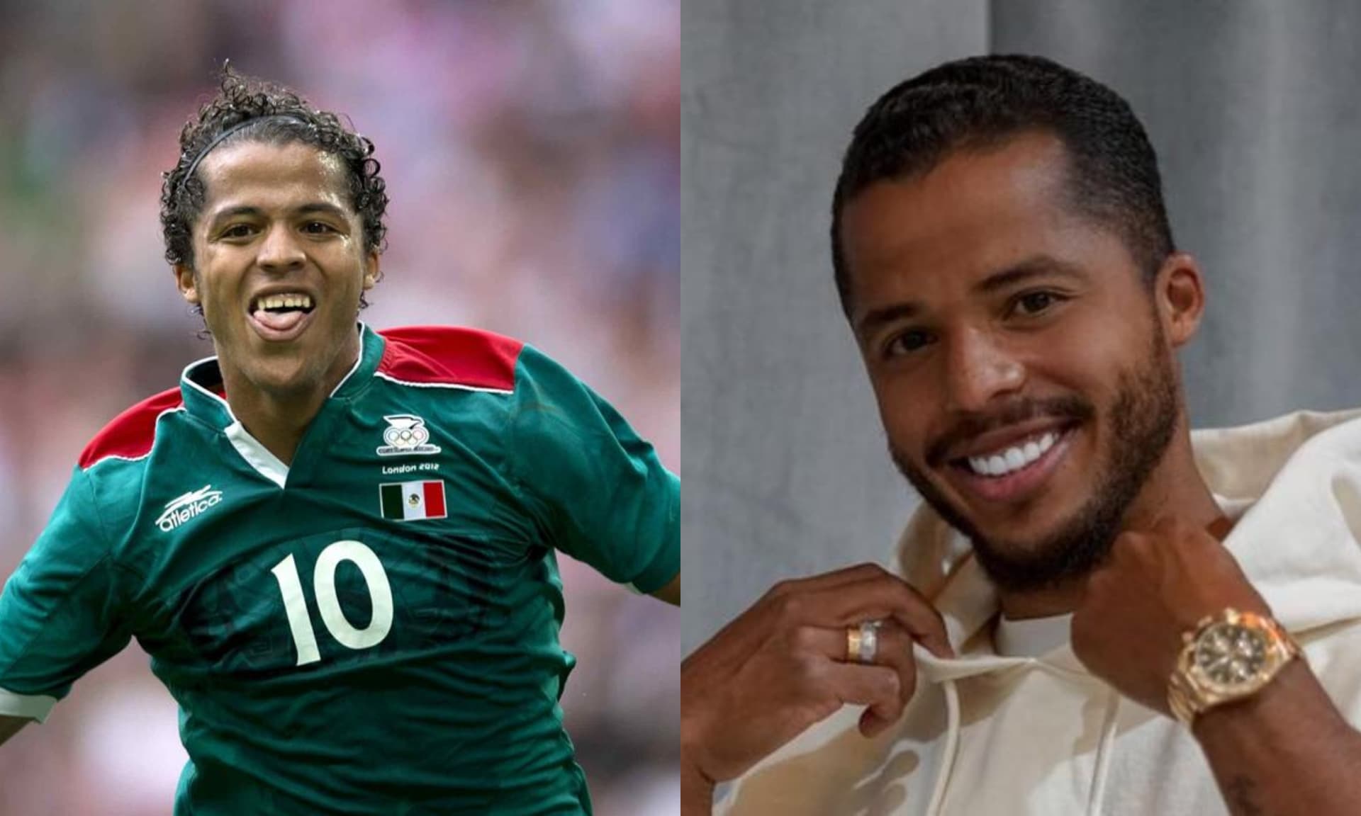 Giovani dos Santos en el 2012 y ahora, en el 2024 (Foto: Mexsports e Instagram Giovani dos Santos)