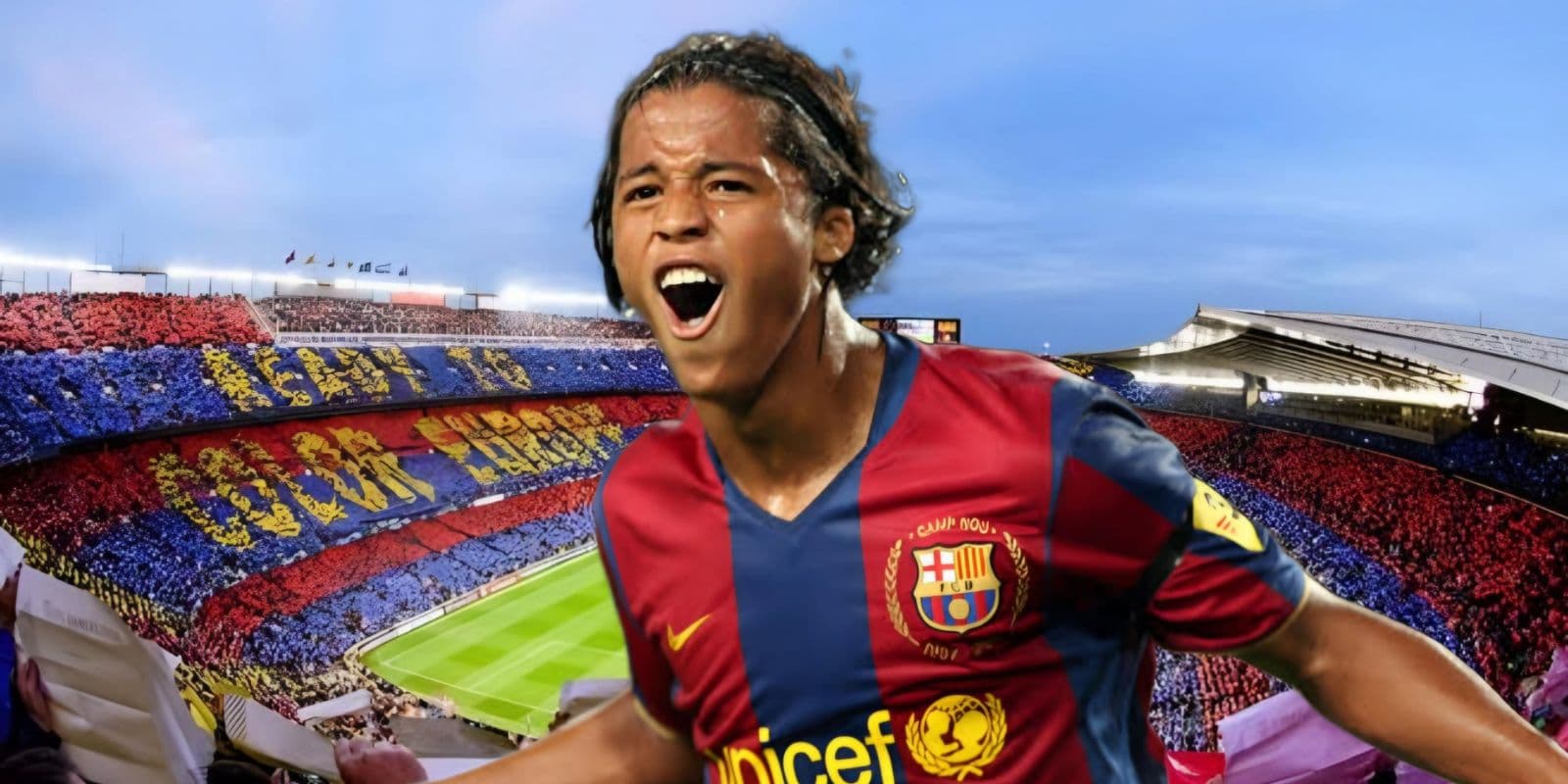 Giovani dos Santos festejando con el FC Barcelona / Foto X