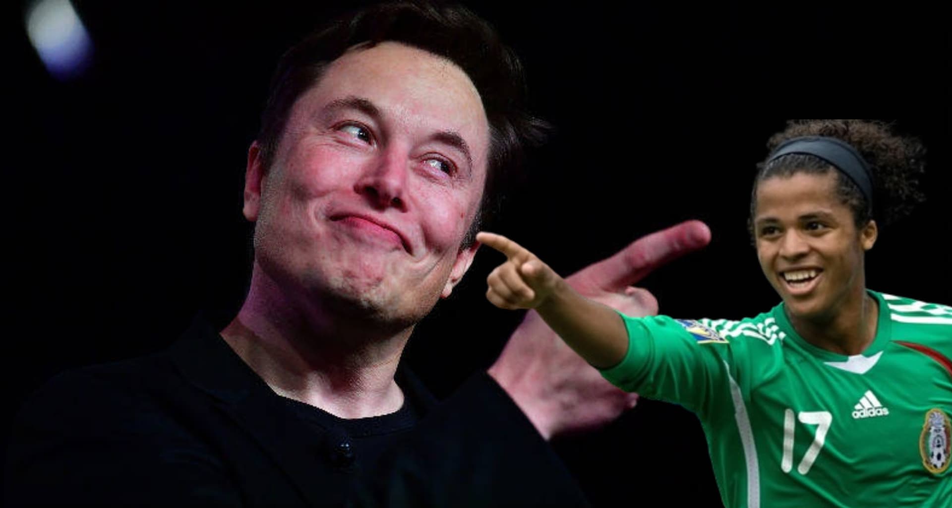 Giovani dos Santos junto con Elon Musk