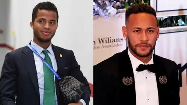 Giovani dos Santos y Neymar con traje de gala / El Futbolero 