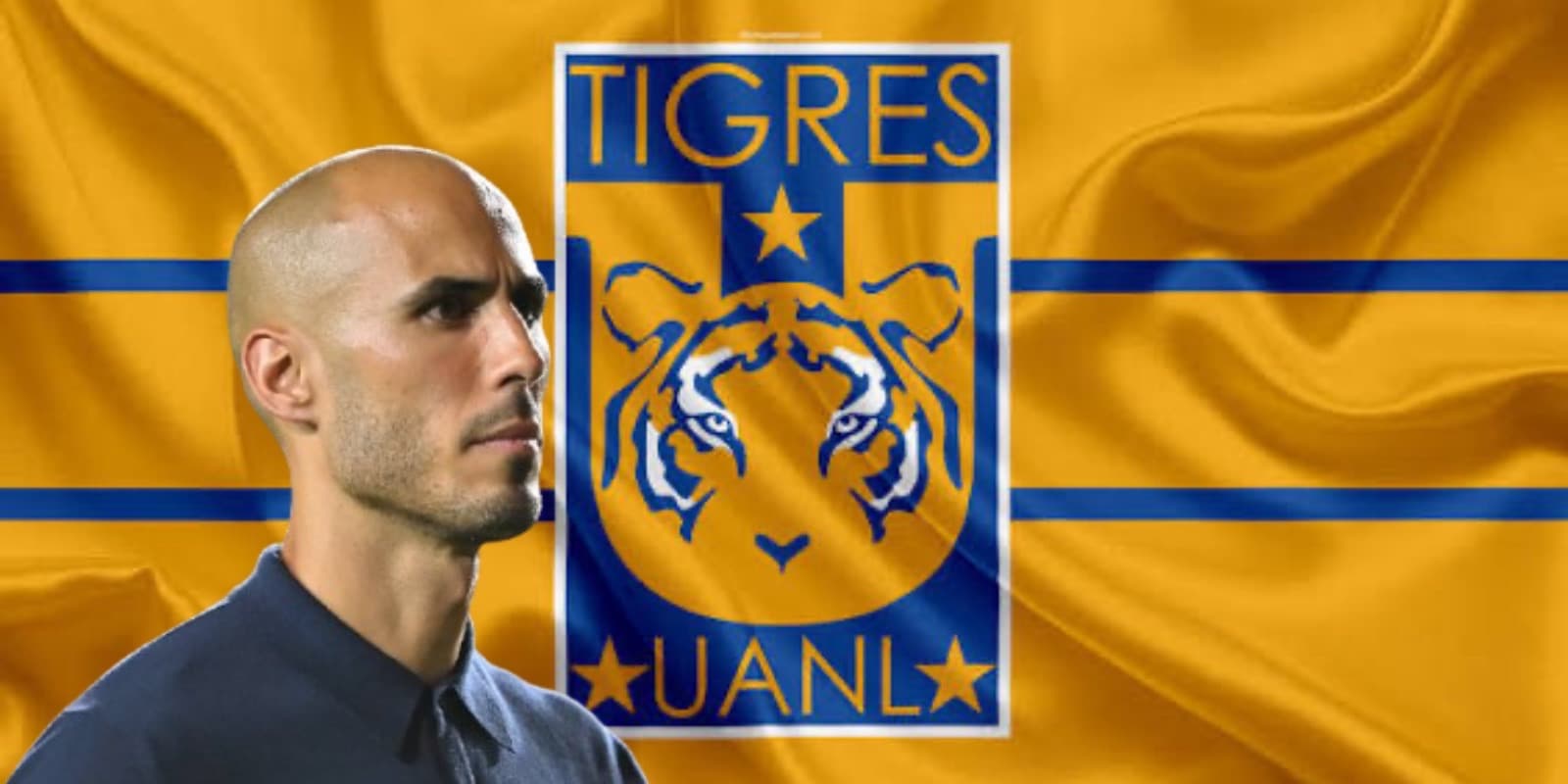 Guido Pizarro junto al escudo de Tigres / FOTO JUSN FUTBOL