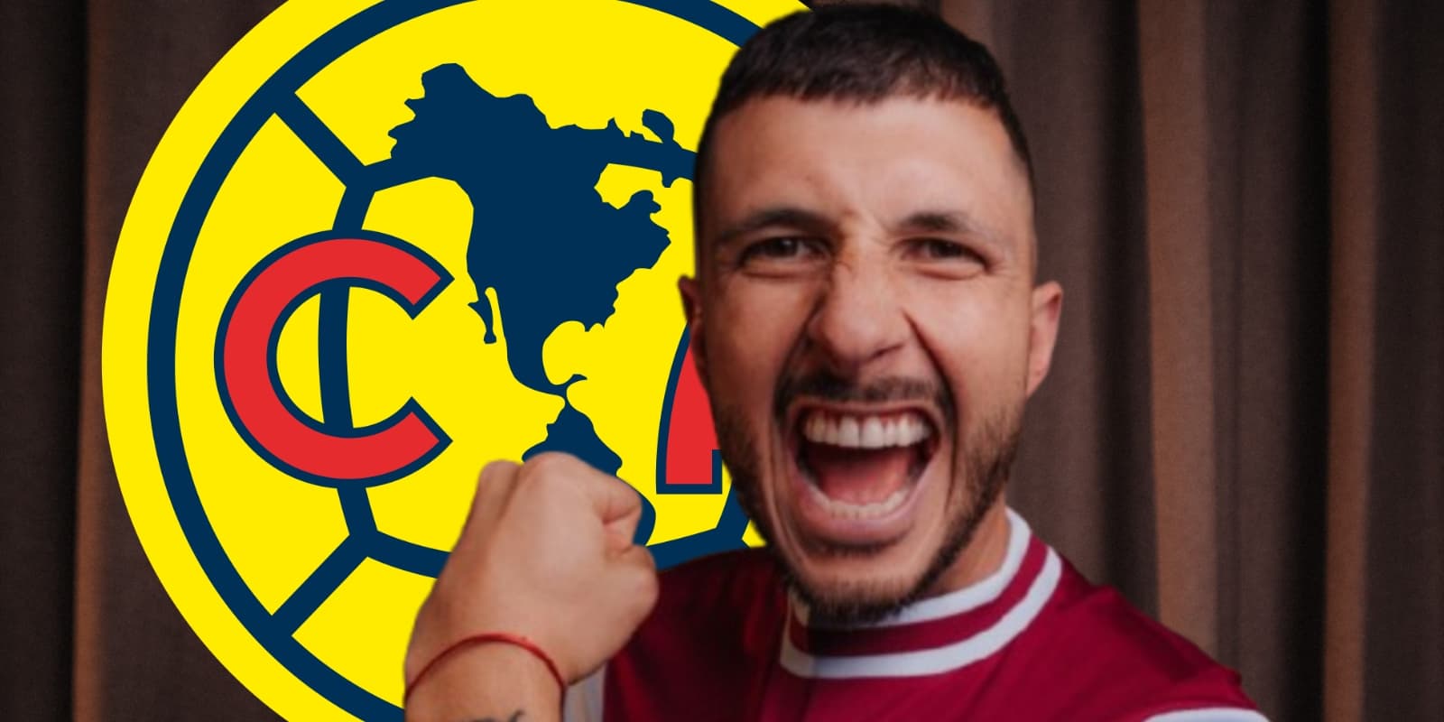 Guido Pizarro junto al escudo del América / FOTO FDP RADIO