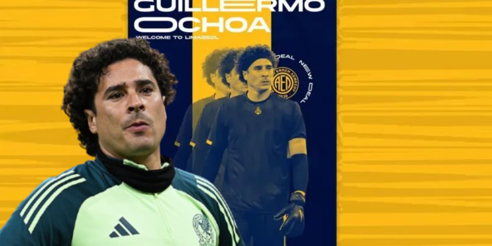 Guillermo Ochoa junto a su anuncio al Limassol de Chipre / FOTO FOX DEPORTES