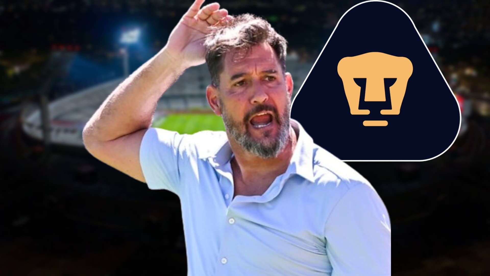 Gustavo Lema dirigiendo a Pumas / Imagen: Claro Sports