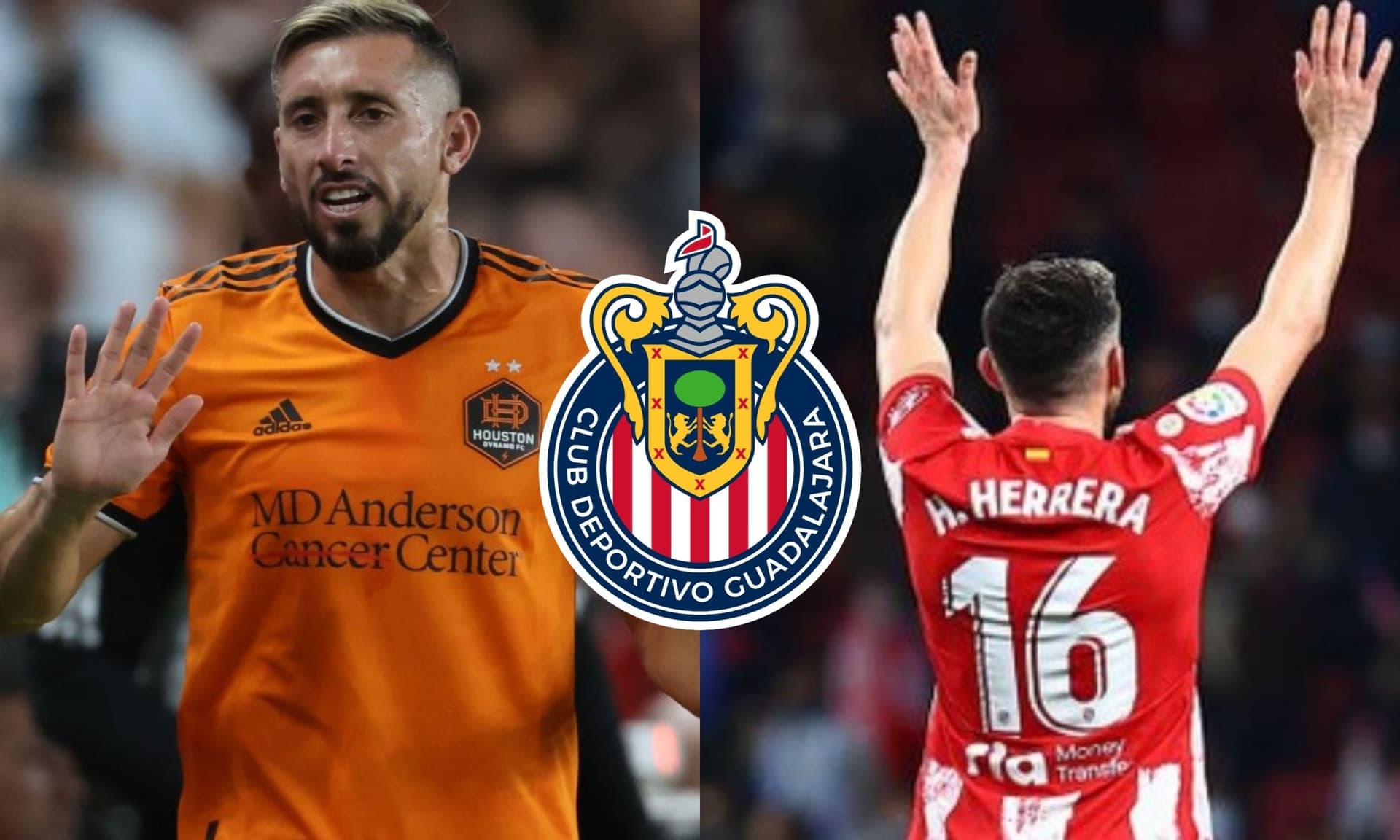 Héctor Herrera jugando con la playera de Houston y con la del Atlético (Fuente: Somos Chivas)