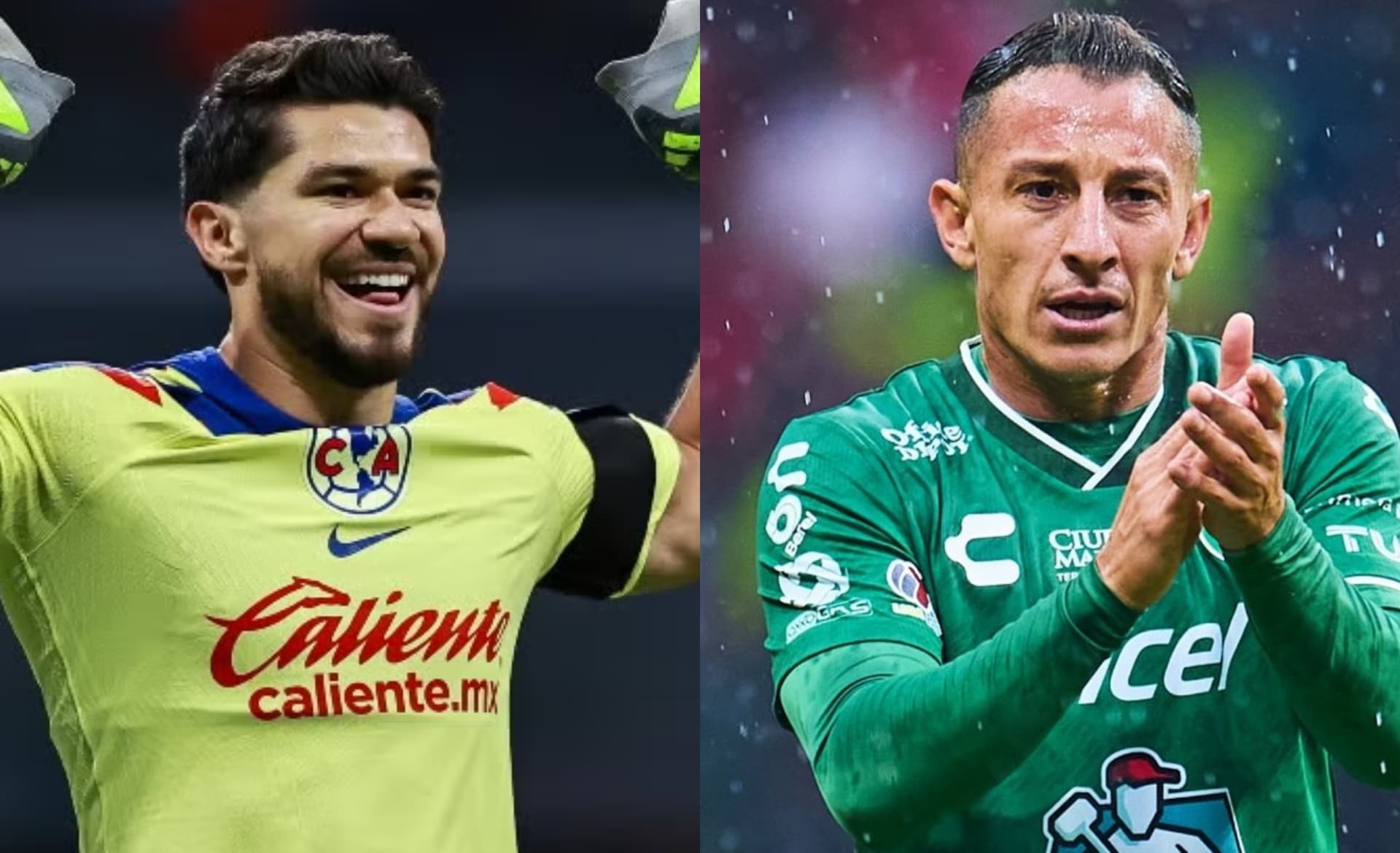 Henry Martín festeja gol, a la derecha, Andrés Guardado en un juego (Fuente: Mexsports)