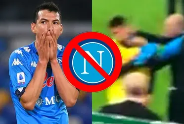 Hirving Lozano agrede a un miembro del staff del Napoli y así reacciona el club.