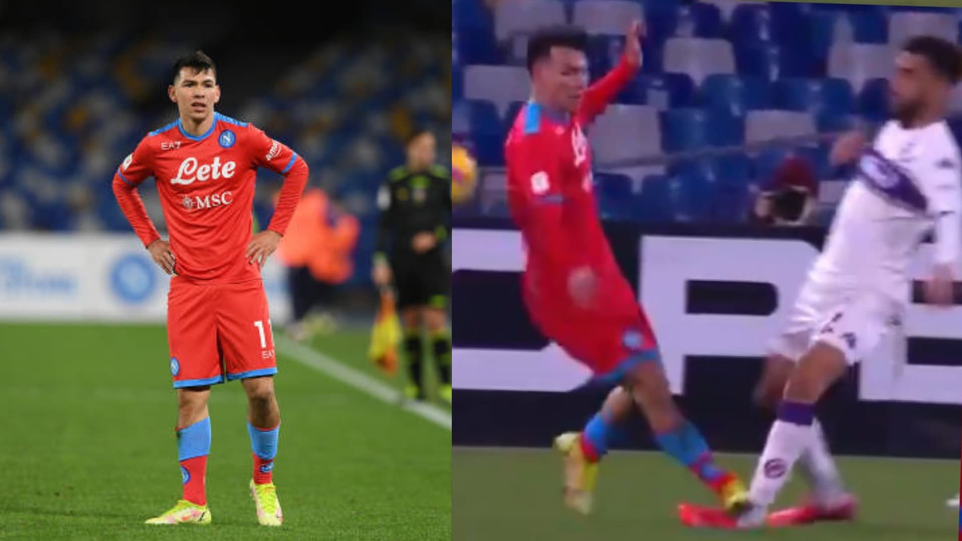 Hirving Lozano volvió a disputar un juego con el Napoli, esta vez en la Copa Italia, pero tras un error le puede costar una millonada