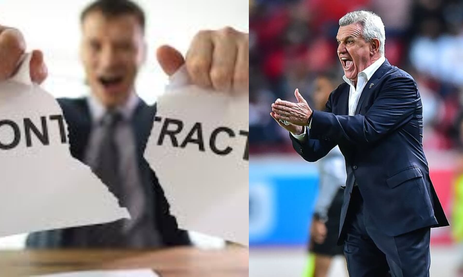Hombre rompe contrato, a la derecha, Aguirre dirige la selección (Fuente: Free Pick y Mexsports)