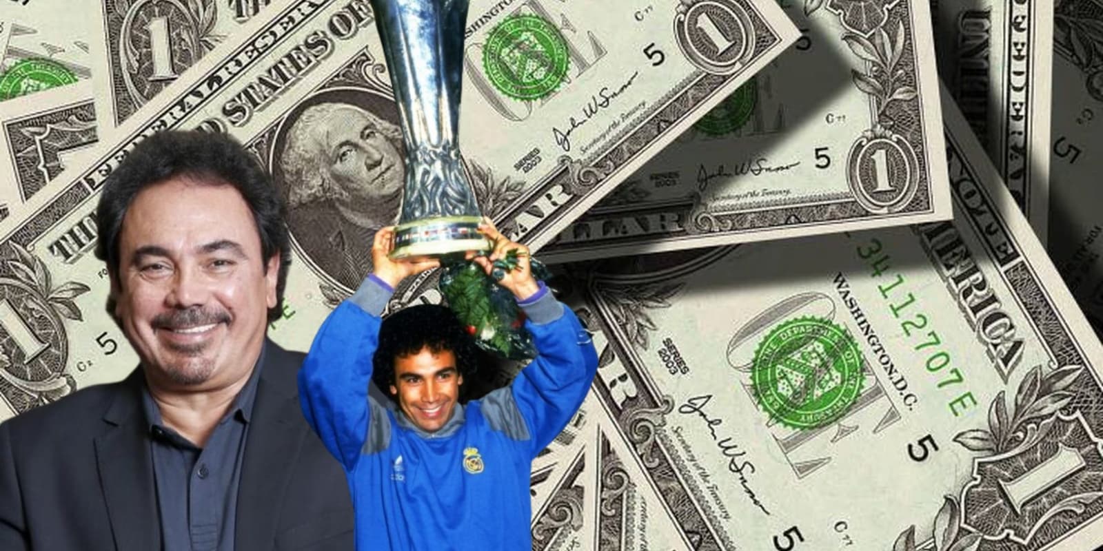 Hugo Sánchez levantando la Copa UEFA