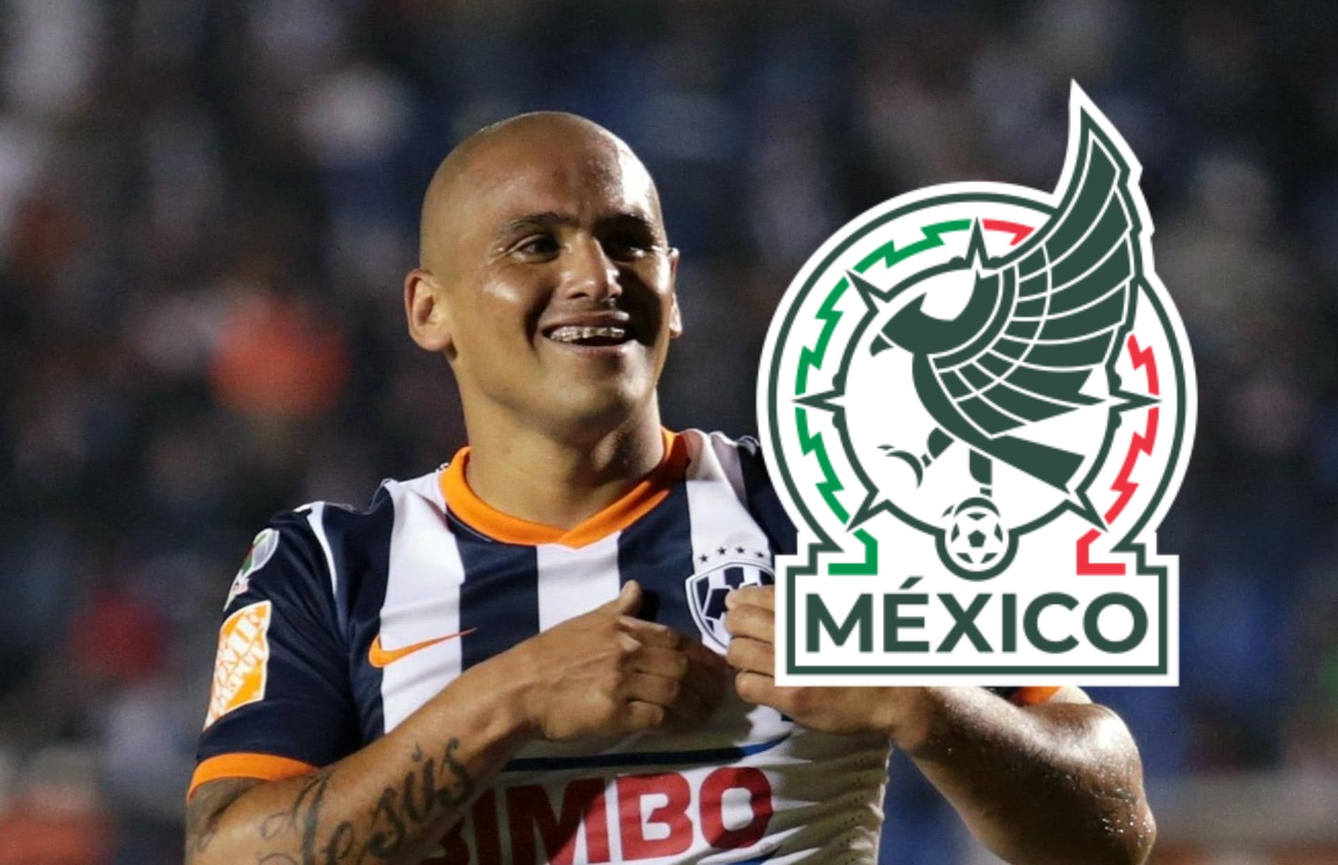 Humberto Suazo y escudo de Selección Mexicana/ Foto Soy Fútbol