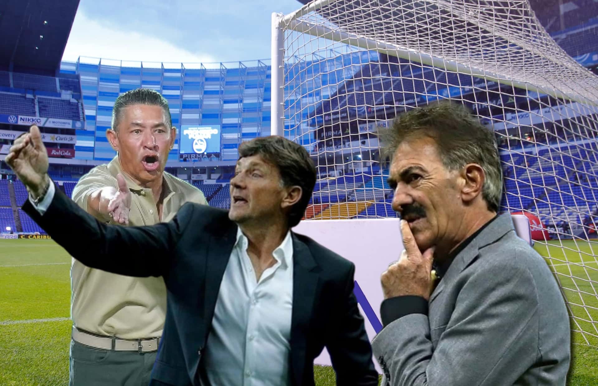 Ignacio Ambriz, Hernán Cristante y Ricardo La Volpe/ Foto Liga MX.