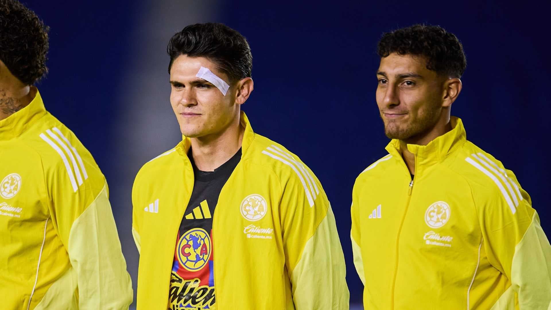 Israel Reyes durante la previa del partido entre América y Pachuca