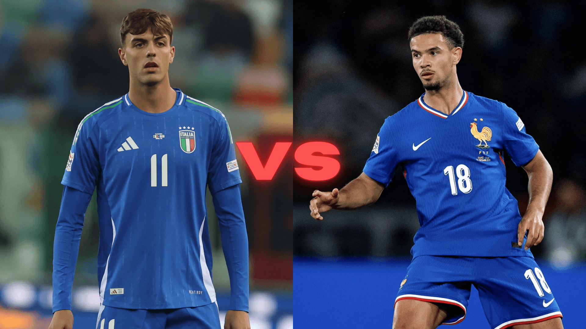 Italia vs Francia | Fotos: X oficiales de @Azzurri y @equipedefrance