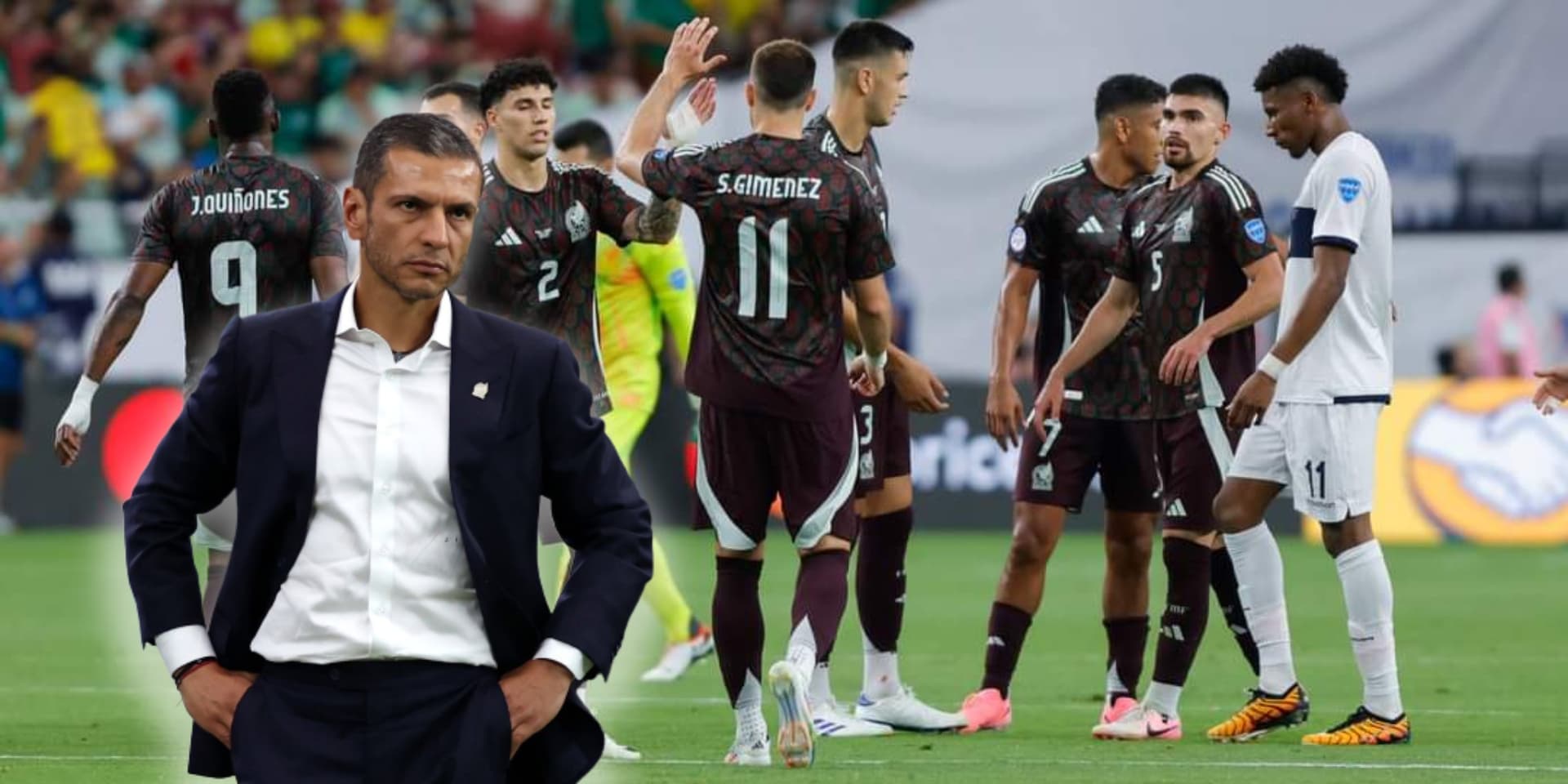 Jaime Lozano durante el cotejo México vs Ecuador (Fuente: Getty Images)