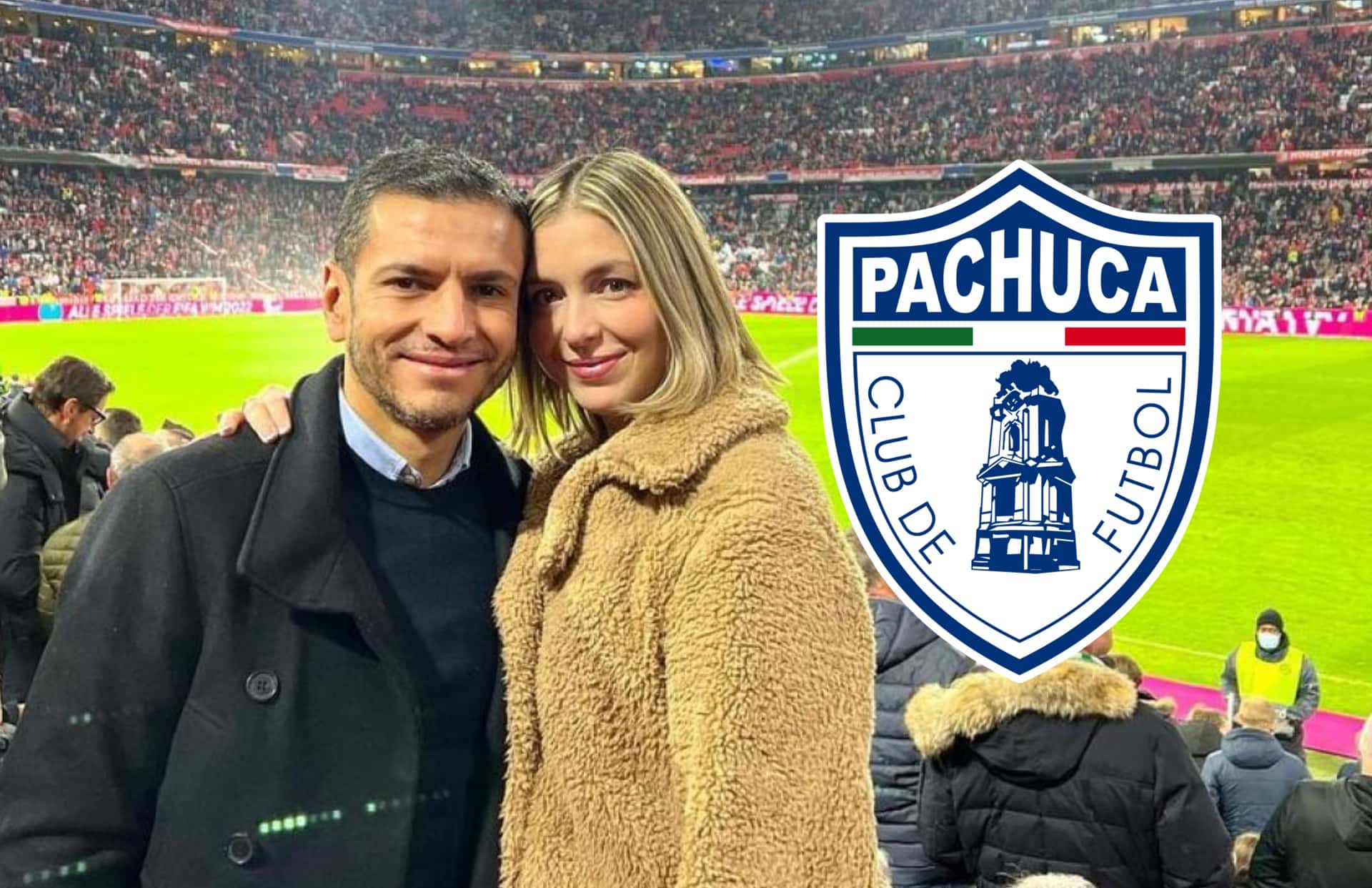 Jaime Lozano y Caty Serna, escudo del Pachuca/ Foto 'Instagram'.