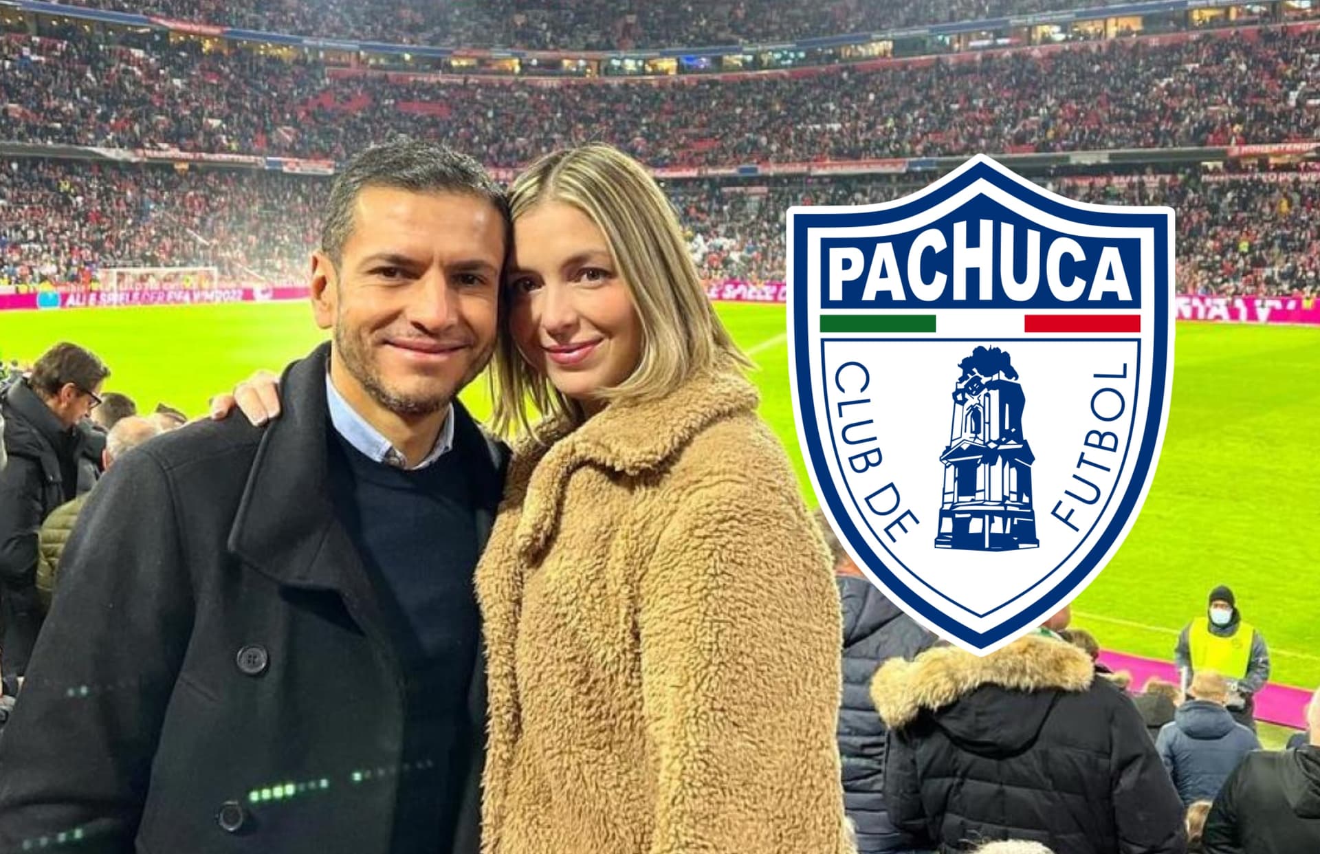 Jaime Lozano y Caty Serna, escudo del Pachuca/ Foto 'Instagram'.