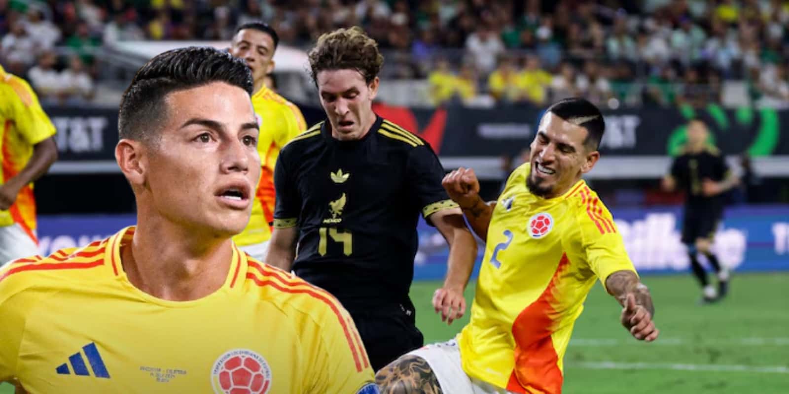 James Rodríguez en el México vs Colombia / FOTO X