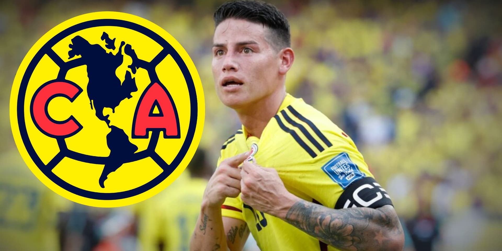 James Rodríguez festejando un gol con la Selección de Colombia (Fuente: TV Azteca Deportes)