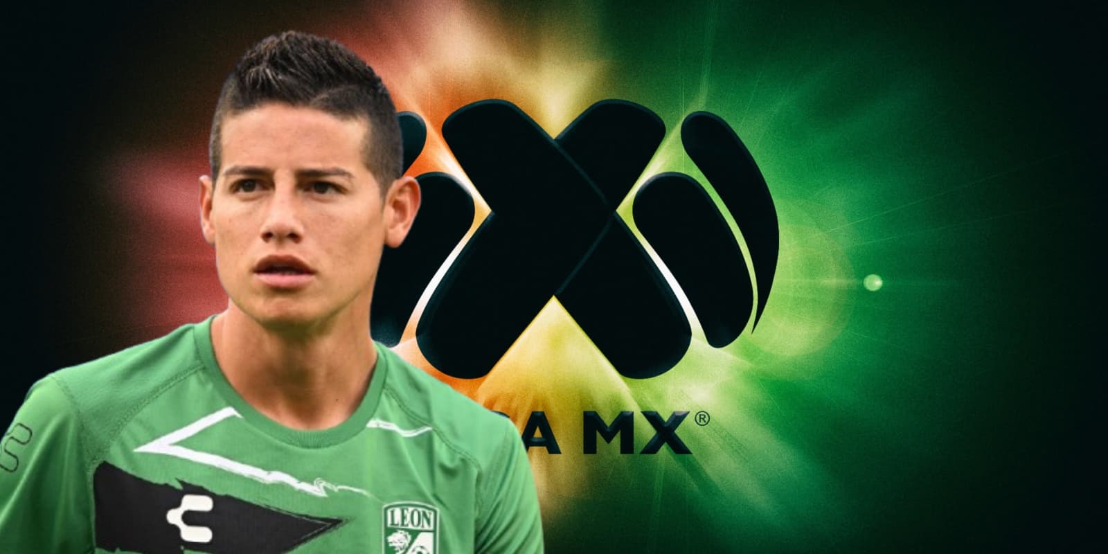 James Rodríguez junto al logo de la Liga MX / FOTO GETTY IMAGES
