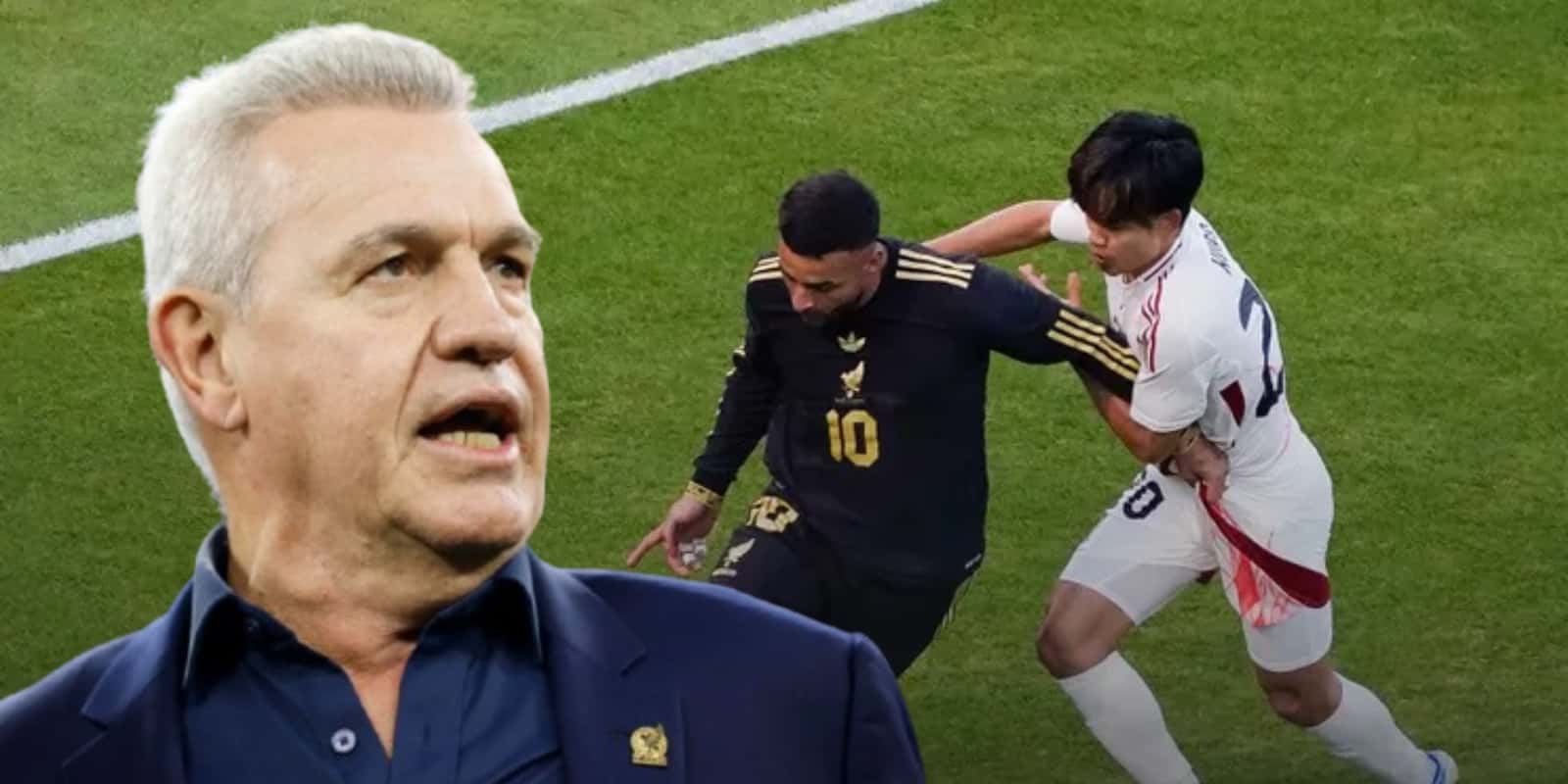 Javier Aguirre en el México vs Japón / FOTO X