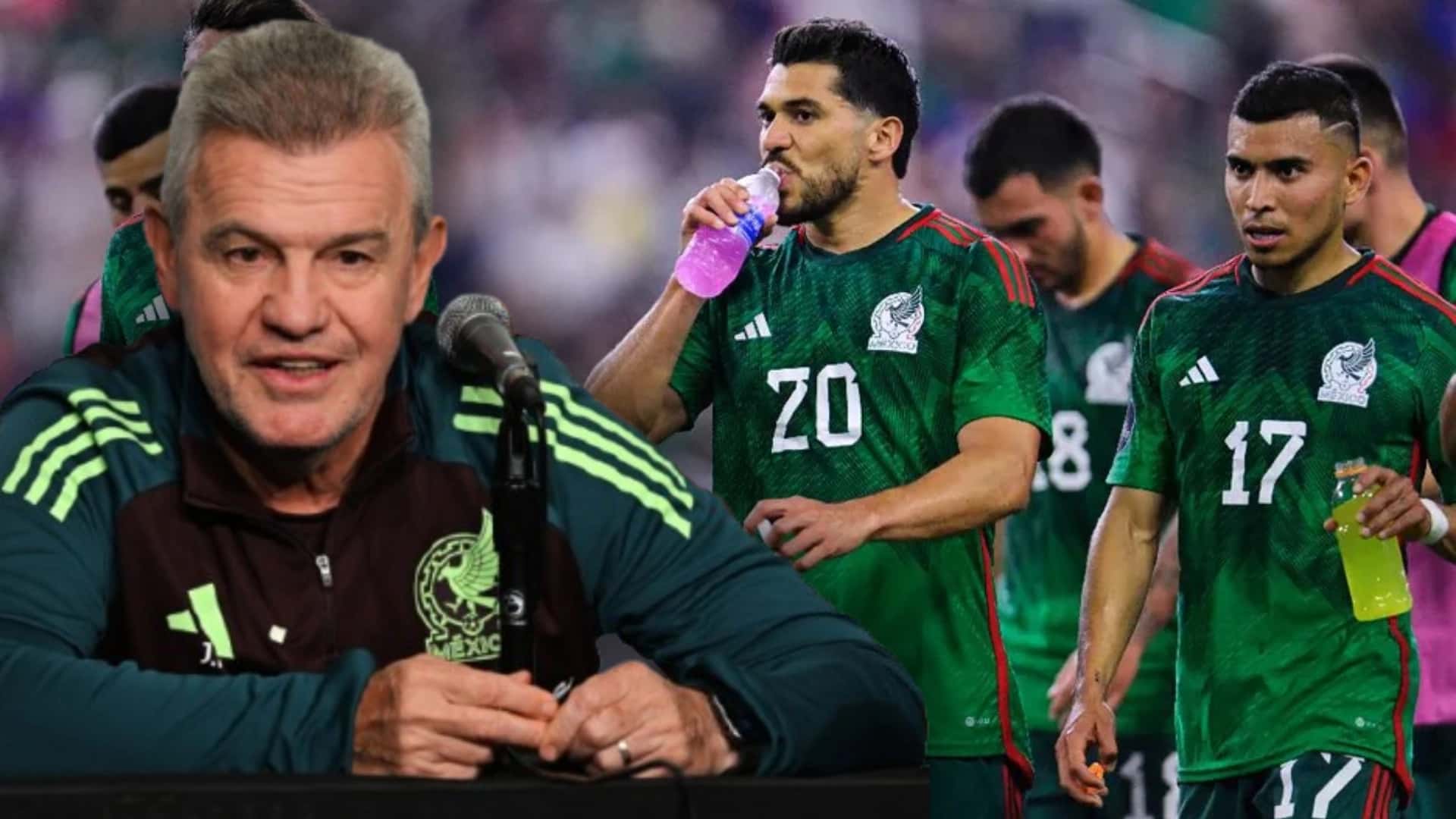 Javier Aguirre y jugadores de la selección mexicana