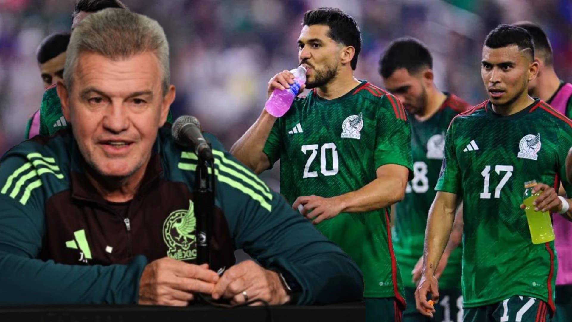 Javier Aguirre y jugadores de la selección mexicana