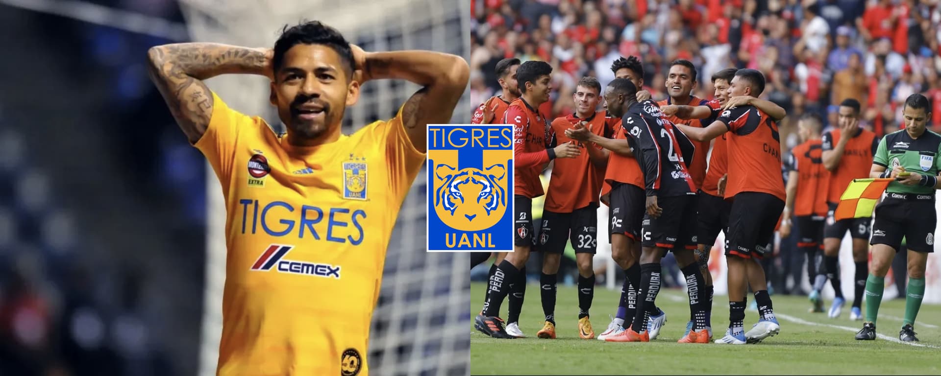 Javier Aquino sale de Tigres tras el partido de semifinal de vuelta ante el Atlas.