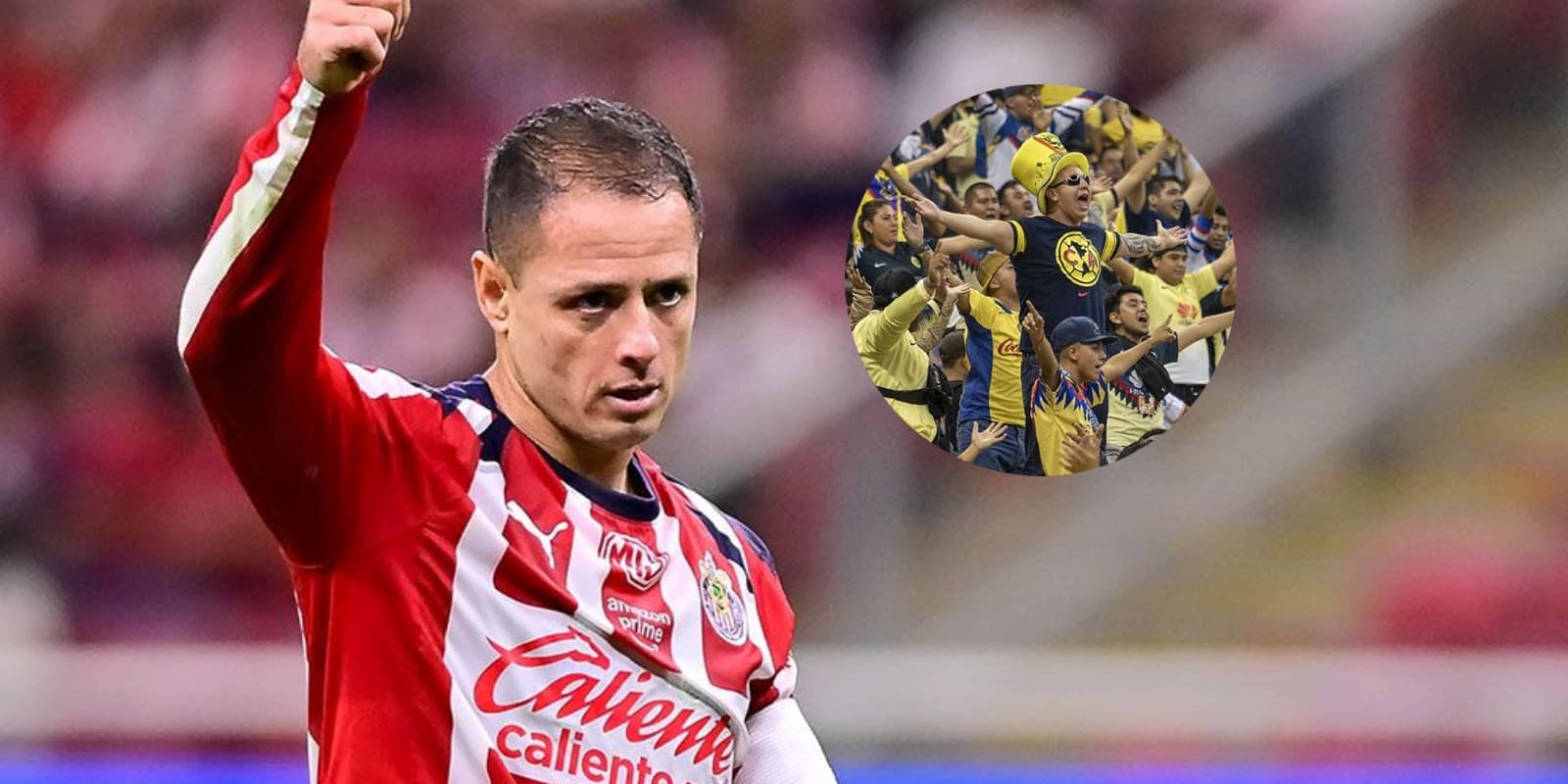 Javier Hernández junto a la afición de América / FOTO FOX DEPORTES