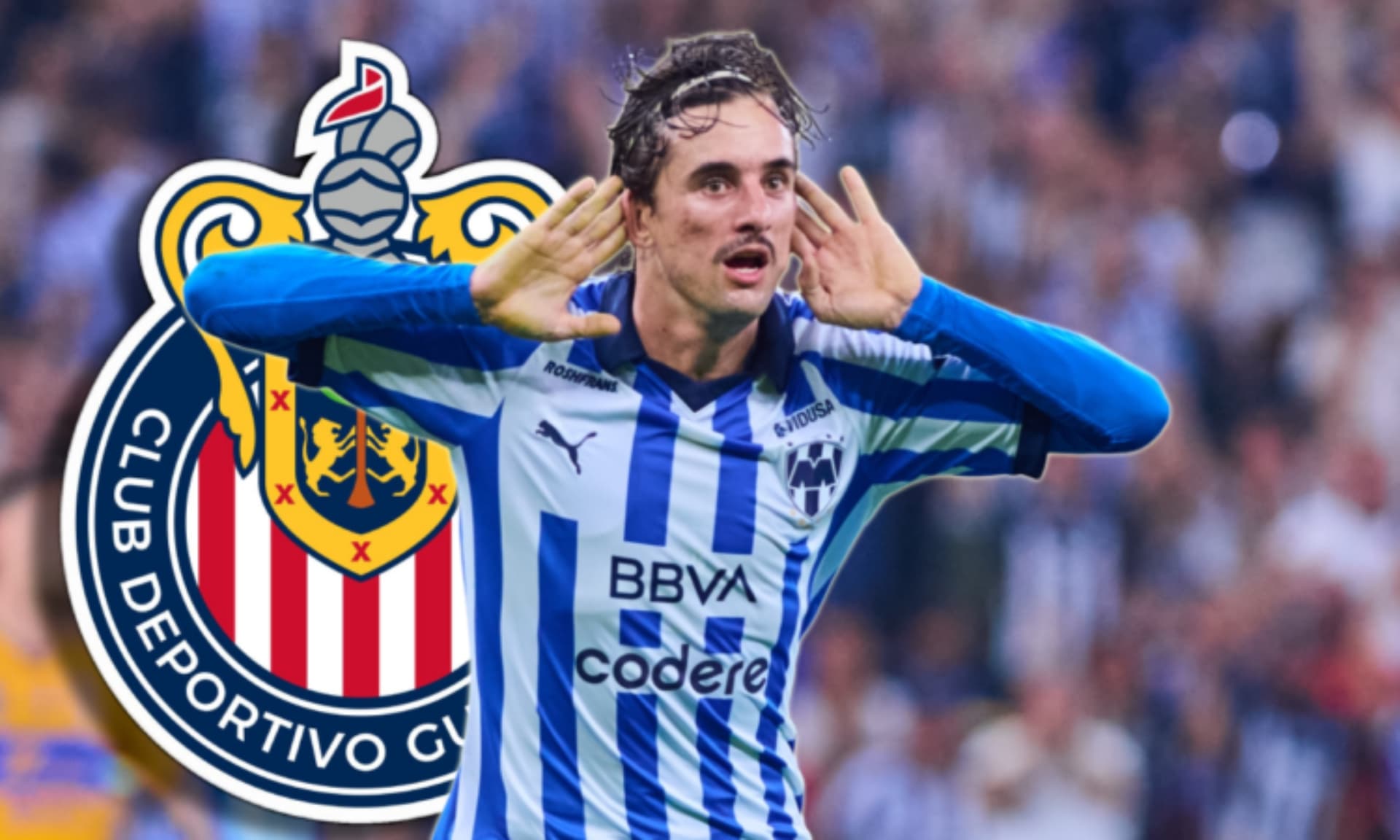 Jordi Cortizo festeja gol con el club Rayados de Monterrey (Fuente: Diario Esto)