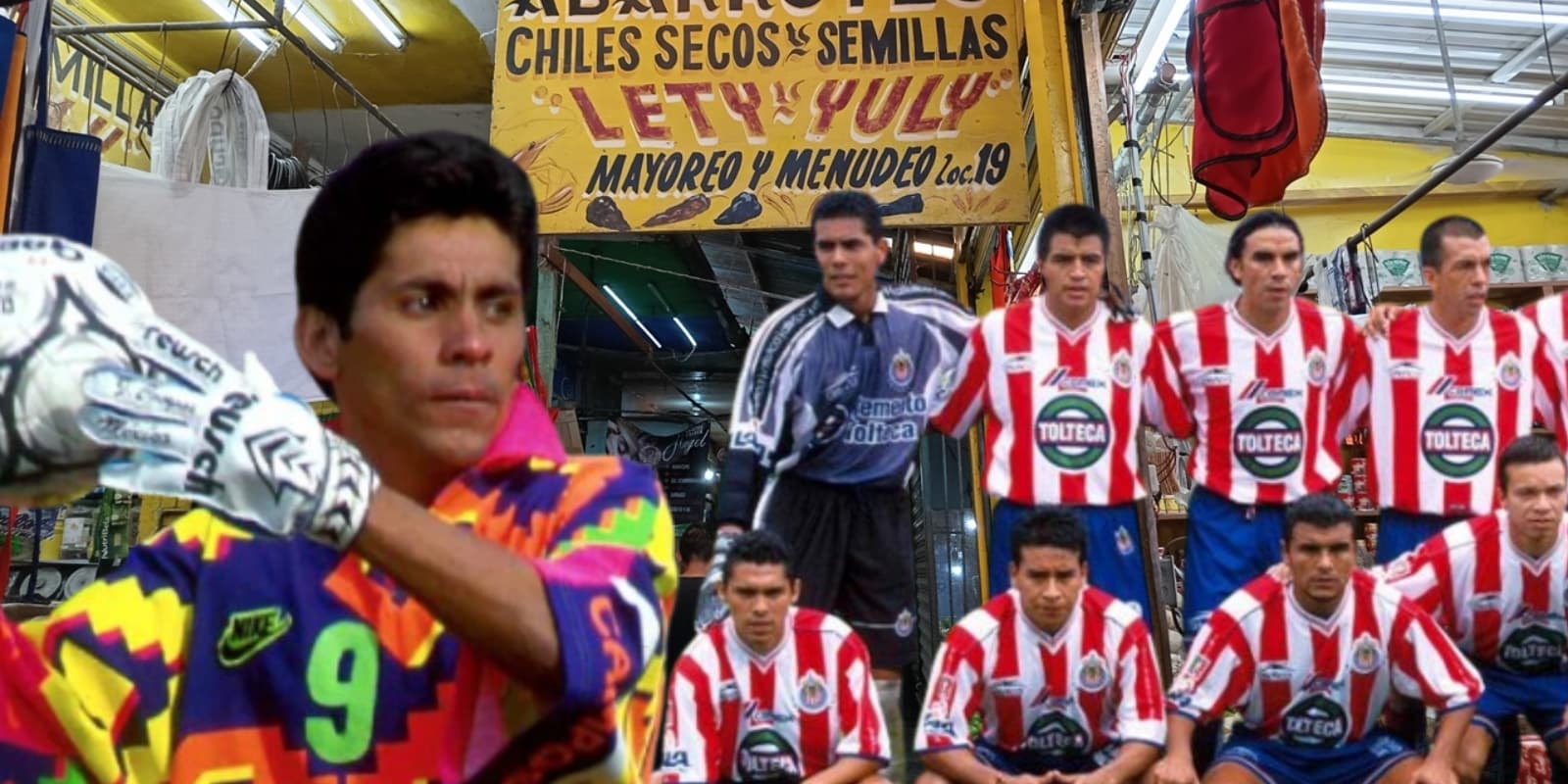 Jorge Campos junto a futbolistas de Chivas / FOTO TV AZTECA