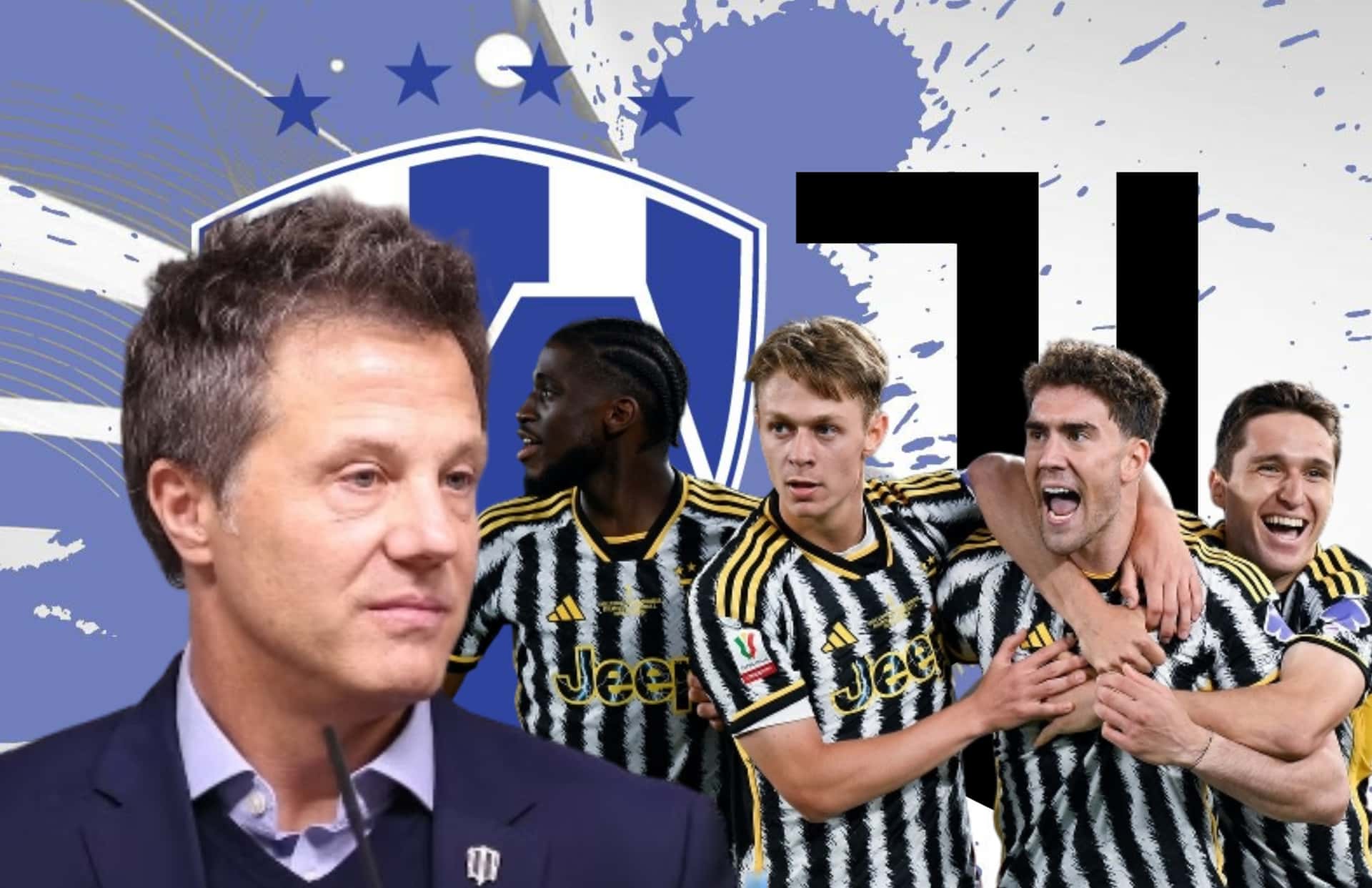José Antonio Noriega y jugadores de Juventus/ Foto Ligrafica.