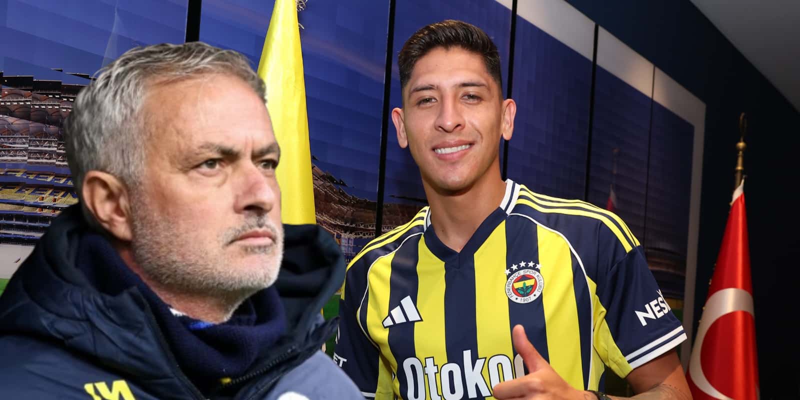 José Mourinho junto a Edson Álvarez / FOTO CNN
