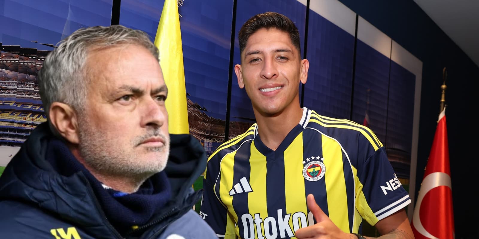 José Mourinho junto a Edson Álvarez / FOTO CNN