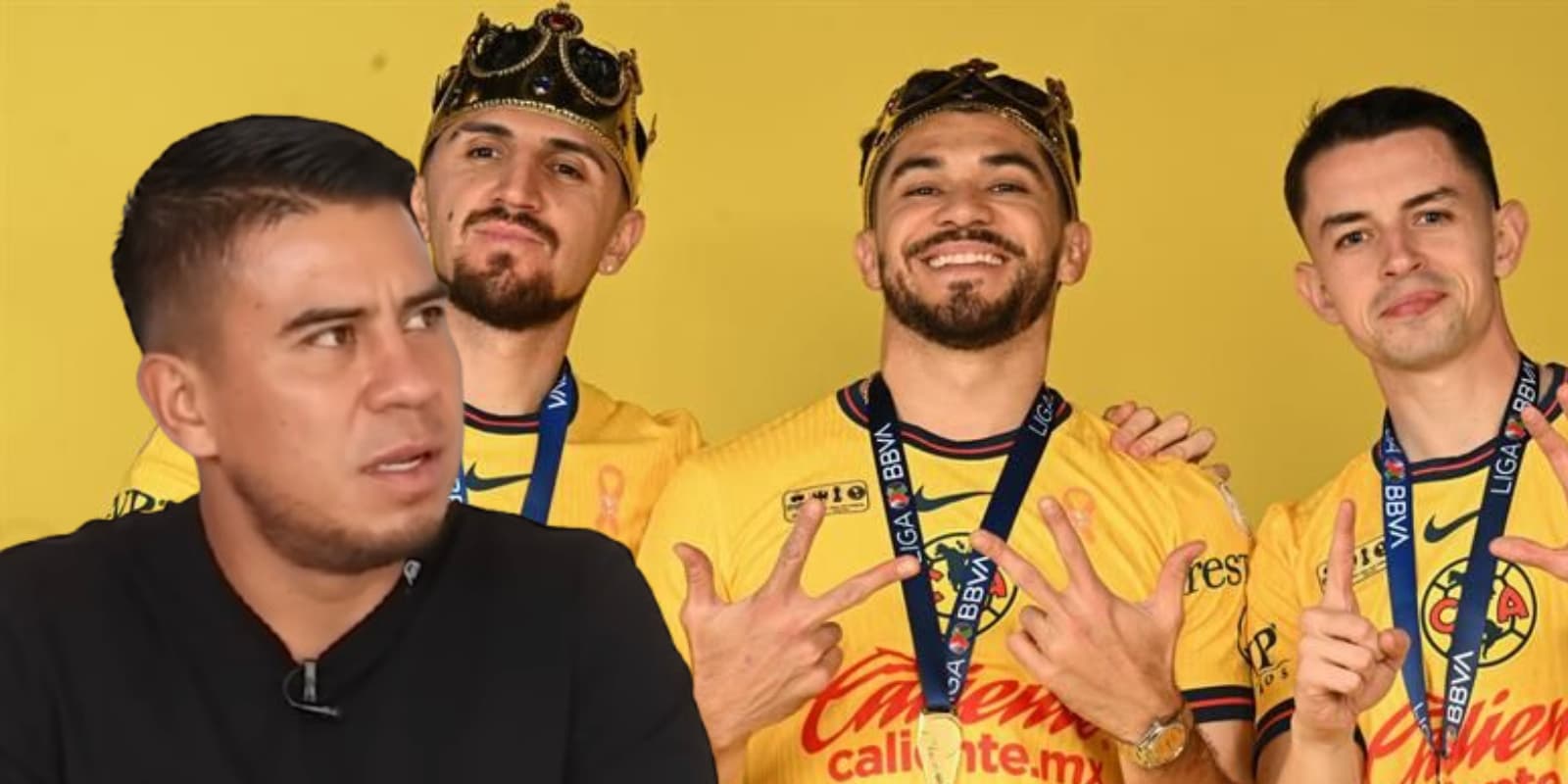 Juan Carlos Medina junto a futbolistas del América / FOTO YOUTUBE