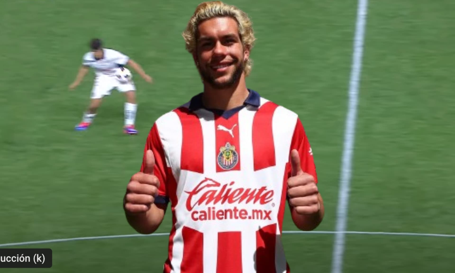 Jugada del VAR, en donde se ve la mano de Erick Gutiérrez (Fuente: Caliente)