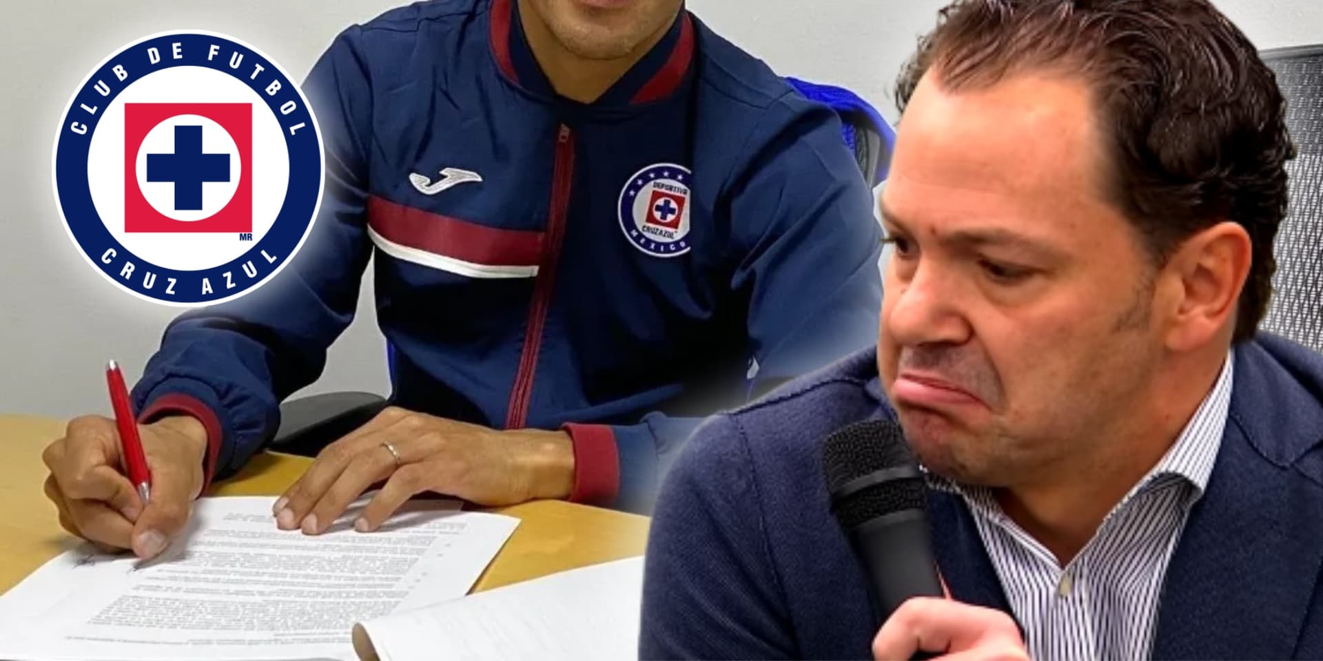 Jugador de Cruz Azul durante firma de contrato / Foto: Mexsport