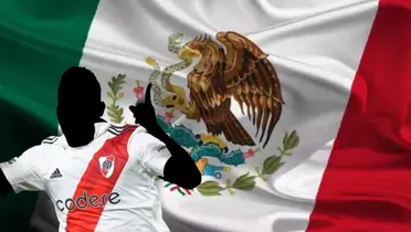 Jugador de River Plate con la bandera de México / FOTO Fotobaires