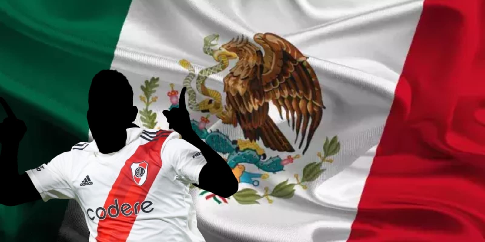 Jugador de River Plate con la bandera de México / FOTO Fotobaires