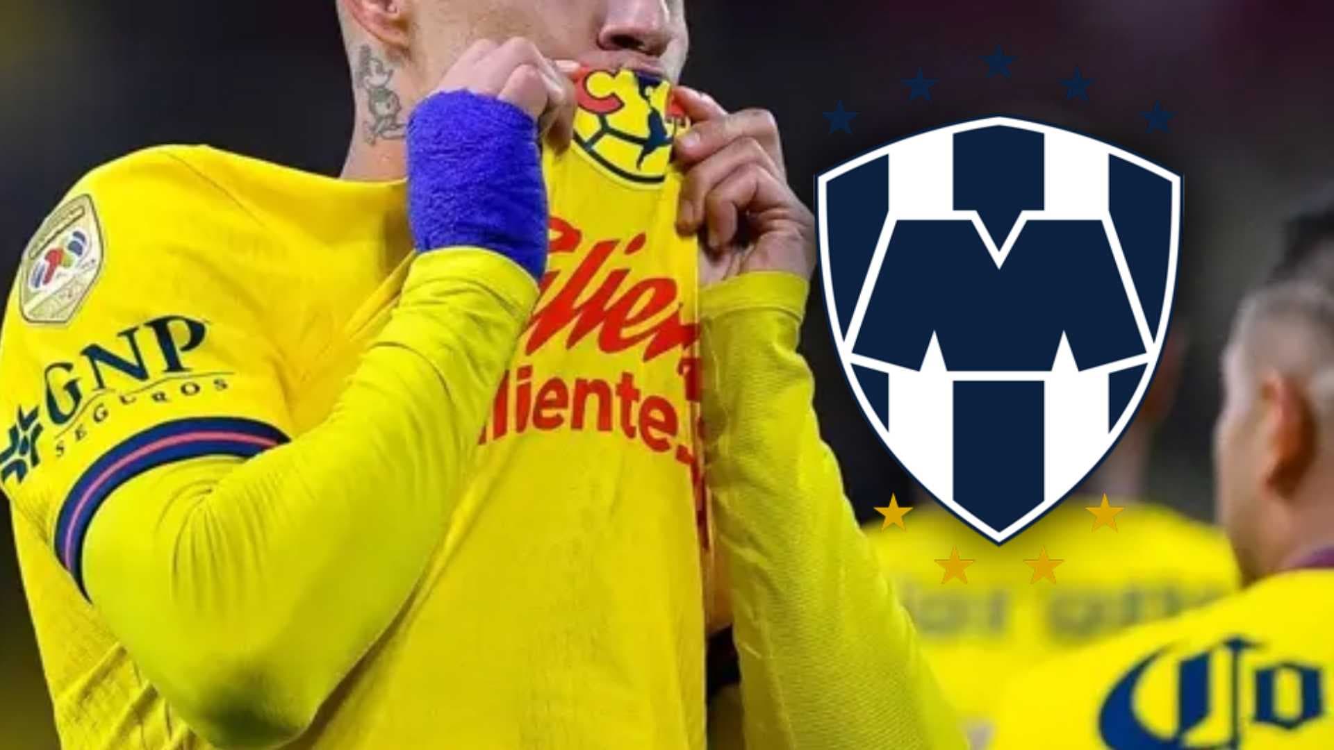 Jugador del Club América besando el escudo de la playera