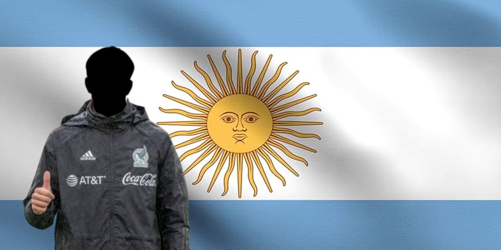 Jugador incógnito de la Selección Mexicana junto a la bandera de Argentina / FOTO Instagram